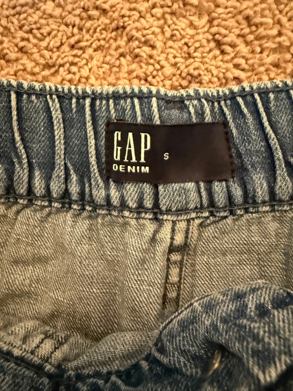 GAP Light Blue Elastic-Waist soft Denim Shorts - Picture 2 of 9